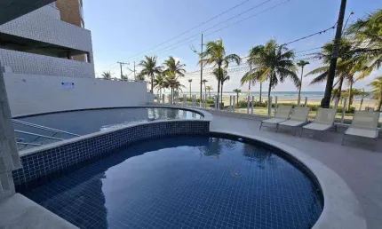Apartamento vista mar com 2 quartos no jd. real em praia grande/sp
