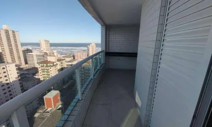 Apartamento vista mar com 3 quartos na tupi em praia grande/sp
