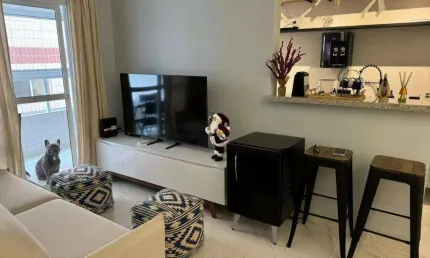 Apartamento mobiliado com 2 quartos para locação no caiçara – praia grande