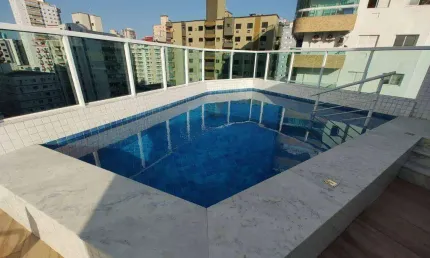 Apartamento mobiliado na guilhermina – 1 quarto, sacada e lazer completo em praia grande
