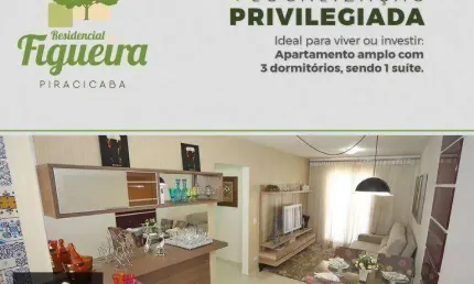 Apartamento com 3 dormitórios à venda, 70 m² por r$ 275.000,00 - dois córregos - piracicaba/sp