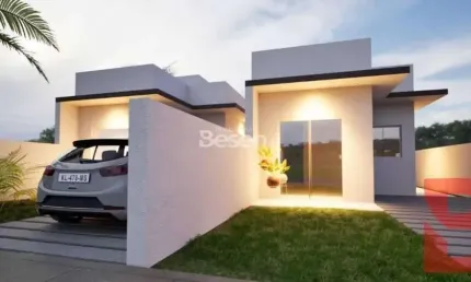 CASA NOVA 02 QUARTOS SENDO 01 SUÍTE - 53,86M² DE ÁREA CONSTRUÍDA - 180M² DE TERRENO - BALN. JARDIM DA BARRA