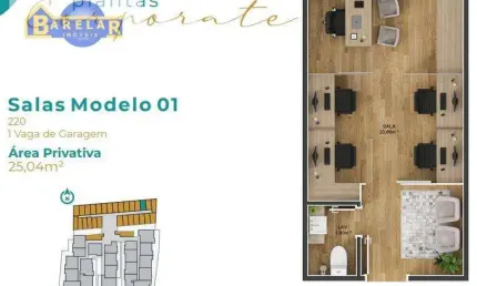 Sala à venda em florianópolis, ingleses do rio vermelho, com 25.4 m²
