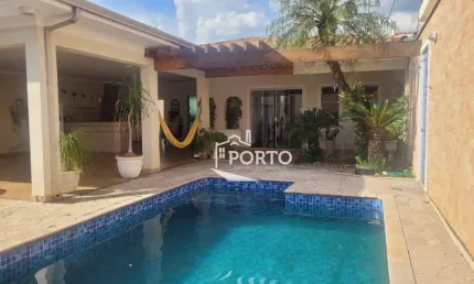 Casa com 3 dormitório sendo 1 suíte, mais um quarto de empregada, ar condicionado, piscina, à venda, 242 m² - nova piracicaba - piracicaba/sp
