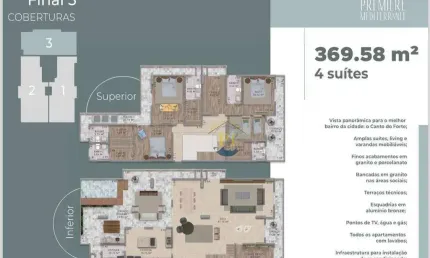 Cobertura com 4 dormitórios à venda, 370 m² por R$ 5.500.000 - Canto do Forte - Praia Grande/SP