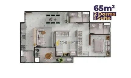 Apartamento com 2 quartos à venda na Rua Paraguai, 231, Parque das Nações, Santo André, 65 m2 por R$ 125.000