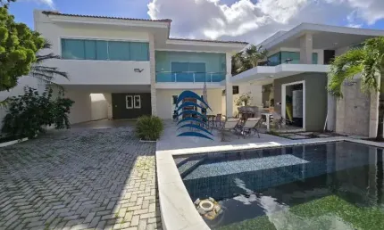 CASA LUXUOSA DÚPLEX, NASCENTE, 4 DORMITÓRIOS SENDO 3 SUÍTES, 4 VAGAS, PISCINA E ÁREA GOURMET COM CHURRASQUEIRA NO CONDOMÍNIO DE VILAS DO ATLÂNTICO
