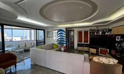 Excelente cobertura 4 quartos sendo 2 suítes e 2 suítes canadenses, lavabo, dependência completa, nascente, 6 vagas de garagem, 342m, na parte superior há uma possibilidade de fazer uma suíte já com b