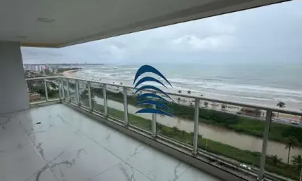 Apartamento Frente mar Varanda gourmet, 79m 02 quartos, sendo 01 suíte, banheiro social, cozinha aberta