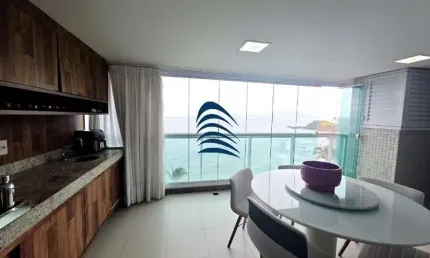 Apartamento vista mar, 2 sendo uma suíte, sala, varanda gourmet, banheiro social, cozinha americana e área de serviço condomínio costa españa