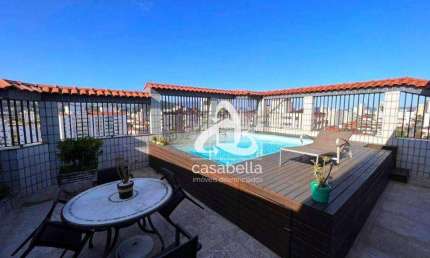 Cobertura com 3 dormitórios à venda, 201 m² por R$ 1.600.000,00 - Campo Grande - Santos/SP
