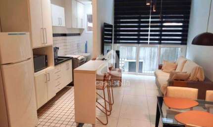 Apartamento com 1 dormitório para alugar, 69 m² por R$ 6.000,02/mês - Gonzaga - Santos/SP