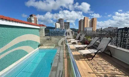 Cobertura com 3 dormitórios para alugar, 420 m² por r$ 20.002,00/mês - ponta da praia - santos/sp