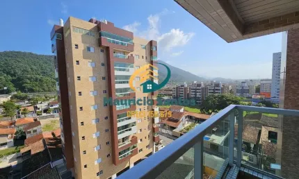 Apartamento em mongaguá, bairro vila são paulo, bem na entrada da cidade, residencial frente ao mar, 2 dormitórios sendo 1 suíte com lazer.