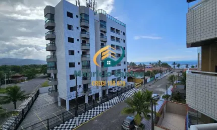 Apartamento em Mongaguá, bairro Itaóca, 1 dormitório, suíte, sacada com churrasqueira e vista mar, Residencial com elevador na quadra da praia, local tranquilo para o seu descanso.