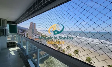 Apartamento em mongaguá, bairro vila anhanguera, semi mobiliado com 2 dormitórios sendo 1 suíte com vista permanente para o mar, residencial com lazer completo,  piscinas