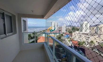 Apartamento em Mongaguá, bairro Vila Atlântica, mobiliado com 2 dormitórios sendo 1 suíte, vista para o mar, Residencial com lazer,  piscinas frente ao mar.