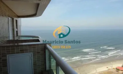 Apartamento em Mongaguá, bairro Vera Cruz, 2 dormitórios sendo 1 suíte, terraço gourmet com vista para o mar, 2 vagas garagem, Residencial frente ao mar e com lazer completo de alto padrão
