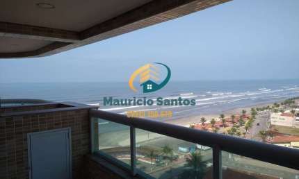 Apartamento alto padrão em Mongaguá, bairro Vera Cruz, 2 dormitórios sendo 1 suíte, terraço gourmet com vista para o mar, 1 vaga garagem, Residencial frente ao mar e com lazer completo com piscina de 