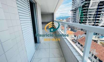 Apartamento em Praia Grande, bairro Vila Caiçara, novo e com 2 dormitórios sendo 1 suíte, ampla sacada, Residencial com lazer piscina.