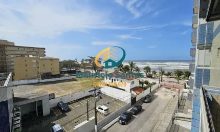 Apartamento em Mongaguá, bairro Centro, 3 dormitórios sendo 2 suítes, 2 sacadas envidraçadas com vista para o mar, excelente localização.
