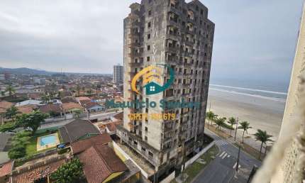 Apartamento em Praia Grande, bairro Solemar, mobiliado, 3 dormitórios sendo 1 suíte, vista para o mar, excelente localização, na quadra da praia!!