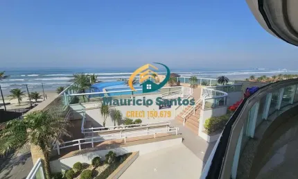 Apartamento alto padrão em Mongaguá, bairro Vera Cruz, 3 dormitórios sendo 1 suíte, terraço gourmet com vista permanente para o mar, 2 vagas garagem, Residencial frente ao mar e com lazer completo com