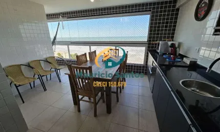Apartamento em Mongaguá, bairro Vila Anhanguera, mobiliado, frente ao mar, 2 dormitórios sendo 1 suíte, sacada com churrasqueira, Residencial com lazer completo!!