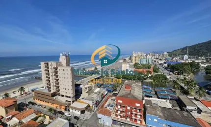 Apartamento em Mongaguá, bairro Centro, mobiliado, 1 suíte, 2 sacadas, despensa, 2 banheiros, excelente padrão e localização, Residencial  com piscina na cobertura.