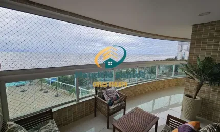 Apartamento Alto Padrão em Mongaguá, bairro Jardim Aguapeú, frente ao mar com 3 dormitórios sendo 2 suítes, 3 vagas, Excelente padrão e localização, Residencial com lazer completo, piscina de borda in
