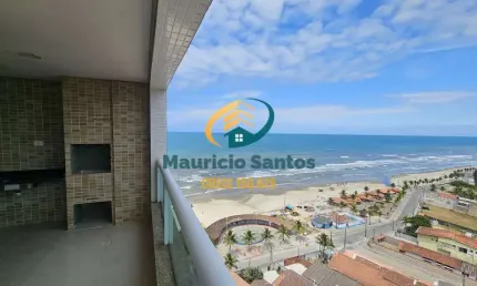 Apartamento para locação definitiva em Mongaguá, bairro Vera Cruz, 2 dormitórios sendo 1 suíte, terraço gourmet com vista para o mar, Residencial frente ao mar e com lazer completo, piscina com borda 