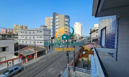 Apartamento em Mongaguá, bairro Jardim Marina, semi mobiliado com 2 dormitórios sendo 1 suíte, sacada, Residencial com elevador, ótima localização, próximo a praia!