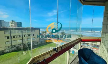 Apartamento em Mongaguá, bairro Centro, composto por 2 dormitórios, sacada com vista mar, Residencial frente ao mar em um dos melhores espaços da cidade!!