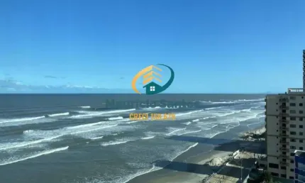 Apartamento em Mongaguá, bairro Vila São Paulo, semimobiliado, moderno, 2 dormitórios sendo 1 suíte, vista para o mar, Residencial frente ao mar e com lazer completo.