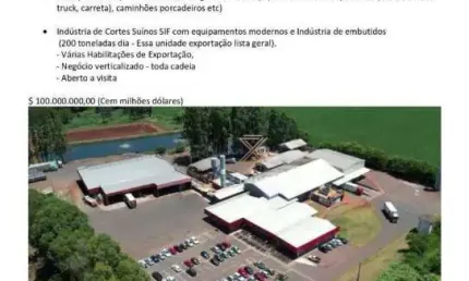 Frigorifico à venda, por R$ 600.000.000 (seiscentos milhões de reais) - Paraná