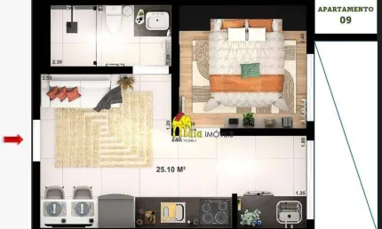 Apartamento com 1 dormitório à venda, 25 m² por r$ 195.000 - jardim líbano - são paulo/sp
