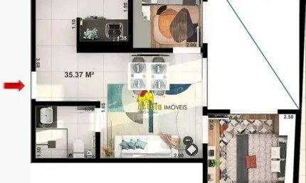 Apartamento com 2 dormitórios à venda, 35 m² por r$ 235.000 - jardim líbano - são paulo/sp