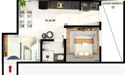 Apartamento com 1 dormitório à venda, 35 m² por r$ 229.000,00 - jardim líbano - são paulo/sp