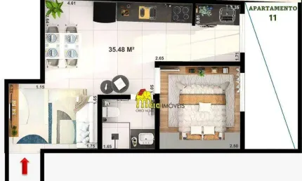 Apartamento com 1 dormitório à venda, 35 m² por r$ 229.000,00 - jardim líbano - são paulo/sp