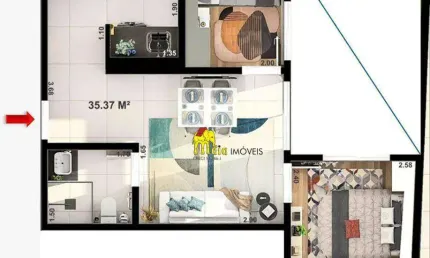 Apartamento com 2 dormitórios à venda, 35 m² por r$ 239.000 - jardim líbano - são paulo/sp
