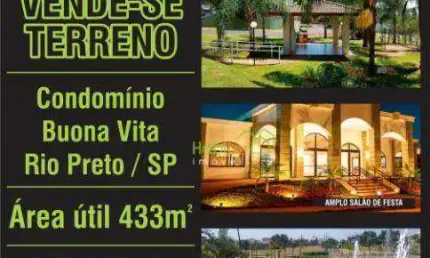 Terreno à venda, 433 m² por r$ 312.000,00 - parque residencial buona vita - são josé do rio preto/sp