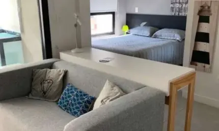 Apartamento mobiliado e decorado no Jardins- 1 dormitório- 1 vaga- 35m²