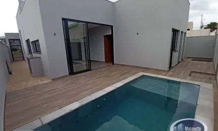 Linda casa térrea, alto padrão, 3 suítes, 4 vagas de garagem à venda, Villa Di San Paolo - Bonfim Paulista - Ribeirão Preto/SP