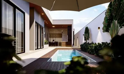 Casa à venda, 03 suítes sendo 01 máster, 02 vagas, piscina, Condomínio Residencial Euroville II, Br