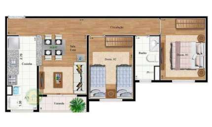 Apartamento com 2 quartos à venda em Furnas, São Paulo 
