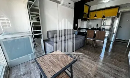 Apartamento para locação MOBILIADO: 1 quarto, 1 suíte, 1 sala, Ar condicionado 1 banheiro, 1 vaga de garagem!
