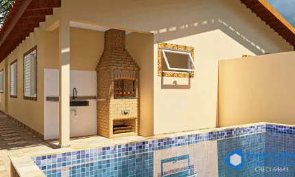 CASAS NOVAS 2 QUARTOS ÓTIMO ACABAMENTO PISCINA E CHURRASQUEIRA ITANHAÉM/SP
