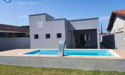 CASA NOVA 3 QUARTOS PISCINA  ÁREA GOURMET 350M MAR ITANHAÉM SP