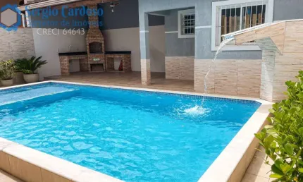 CASA AMPLO TERRENO 4 QUARTOS PISCINA CHURRASQUEIRA -100M DO MAR ITANHAÉM SP