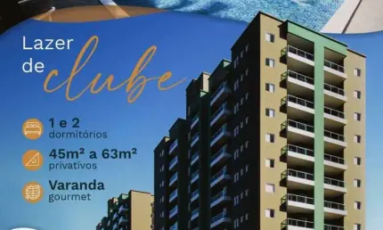 APARTAMENTO COM LAZER DE CLUBE! 1 E 2 DORMS - 45M² A 63M² CENTRO- ITANHAÉM